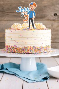 Blippi cake topper with cake